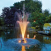 Oase Pond Jet Eco + LED weiß | Schwimmender Brunnen + weiße Beleuchtung
