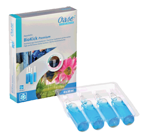 Oase AquaActiv BioKick Premium 4x20ml, sterke starterbacteriën