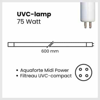 75W - UVC-vervanglamp - T5 | Midi power - Compact UV