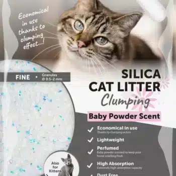 Silica cat litter - Clumping - Baby Powder Scent 5L 1,9kg