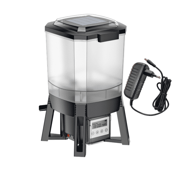 SuperFish Solar Fish Feeder + Chargeur 12-Volts