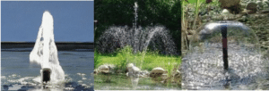 meerdere sproeikoppen met de fonteinpompen Elimax