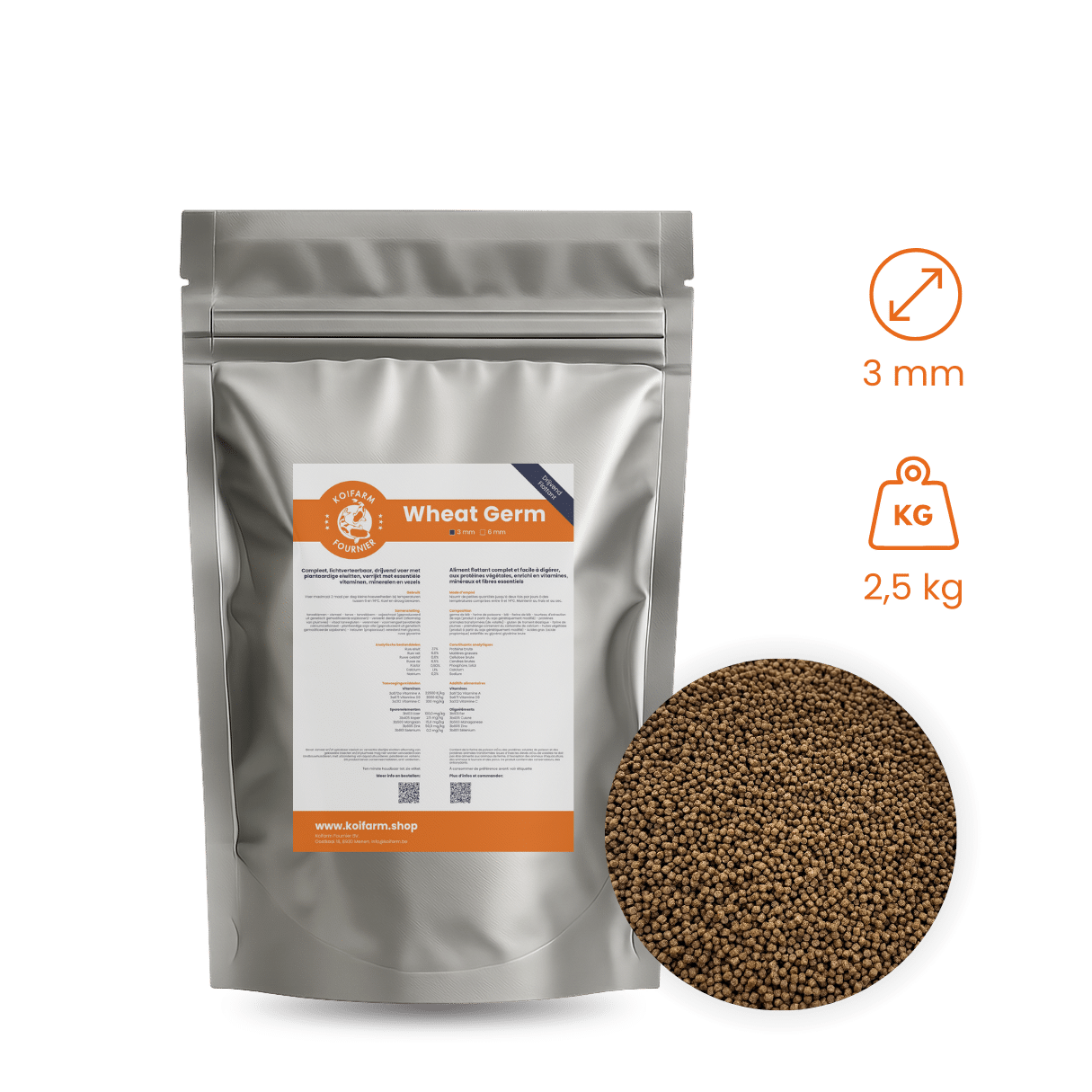 Koifarm Wheat germ | 3 mm - 2,5 kg