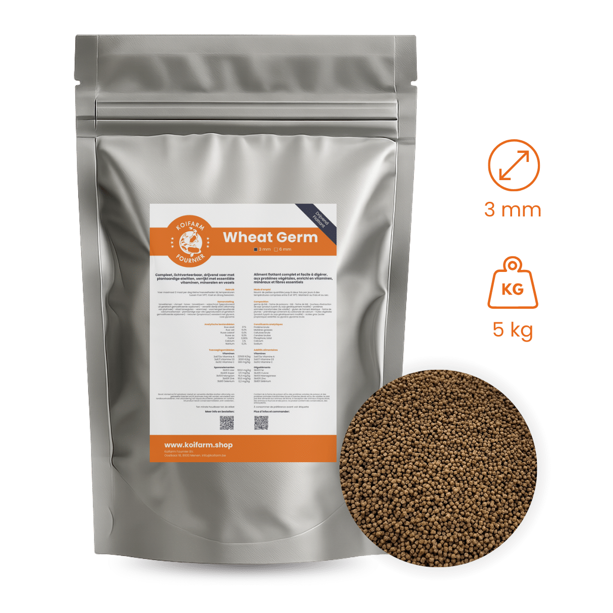 Koifarm Wheat germ | 3 mm - 5 kg