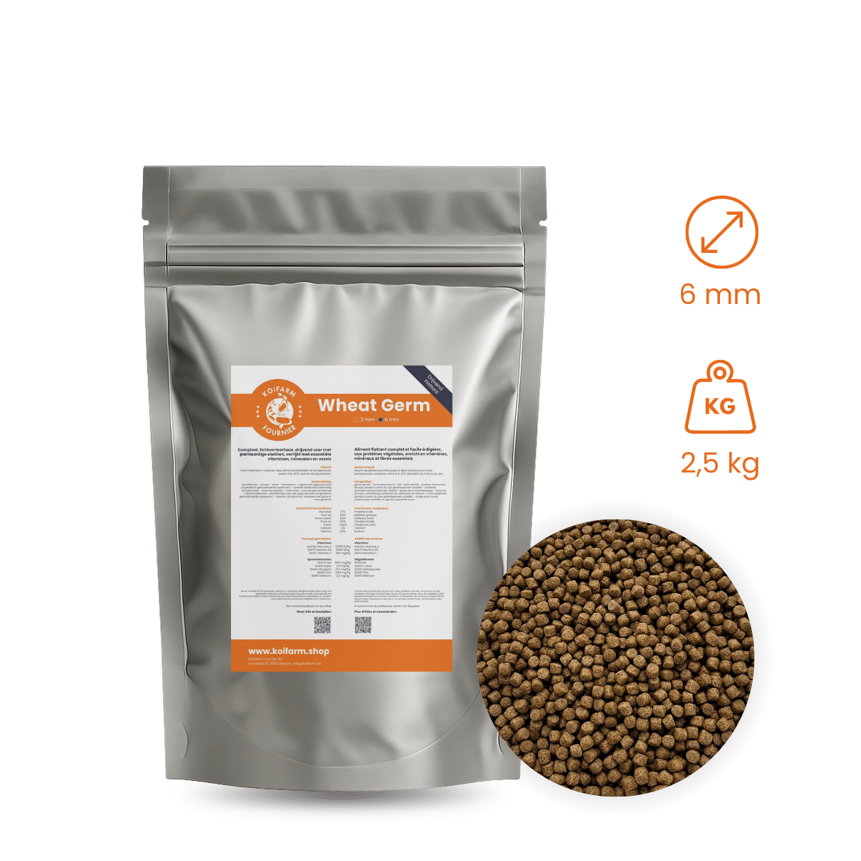 Koifarm Wheat Germ | 6 mm - 2,5 kg