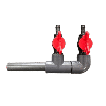 Lucht verdeelset 2-weg 20mm naar 2x 9mm