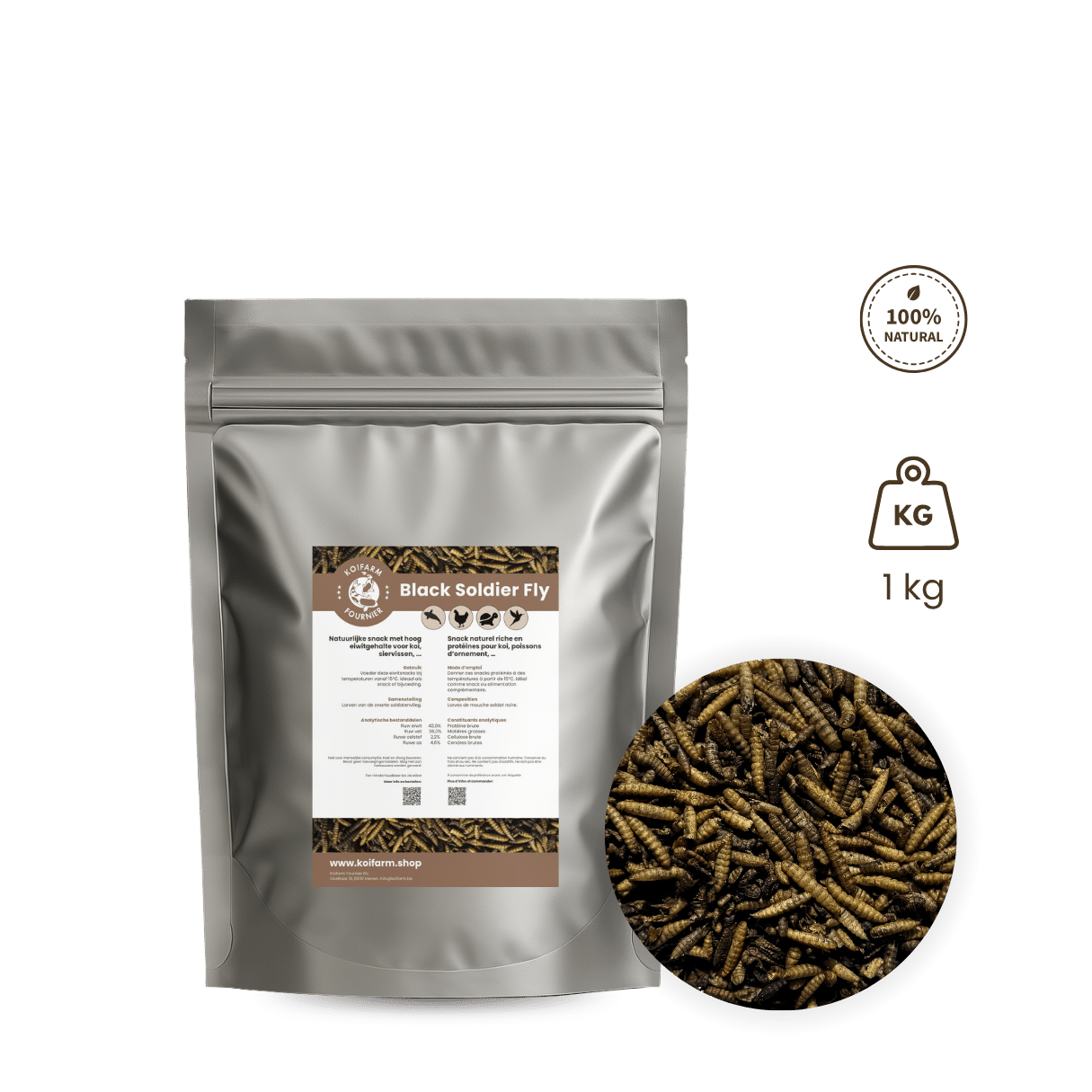 Black soldier fly larvae - BSF larven 500 g Black soldier fly larvae - BSF larven 500 g