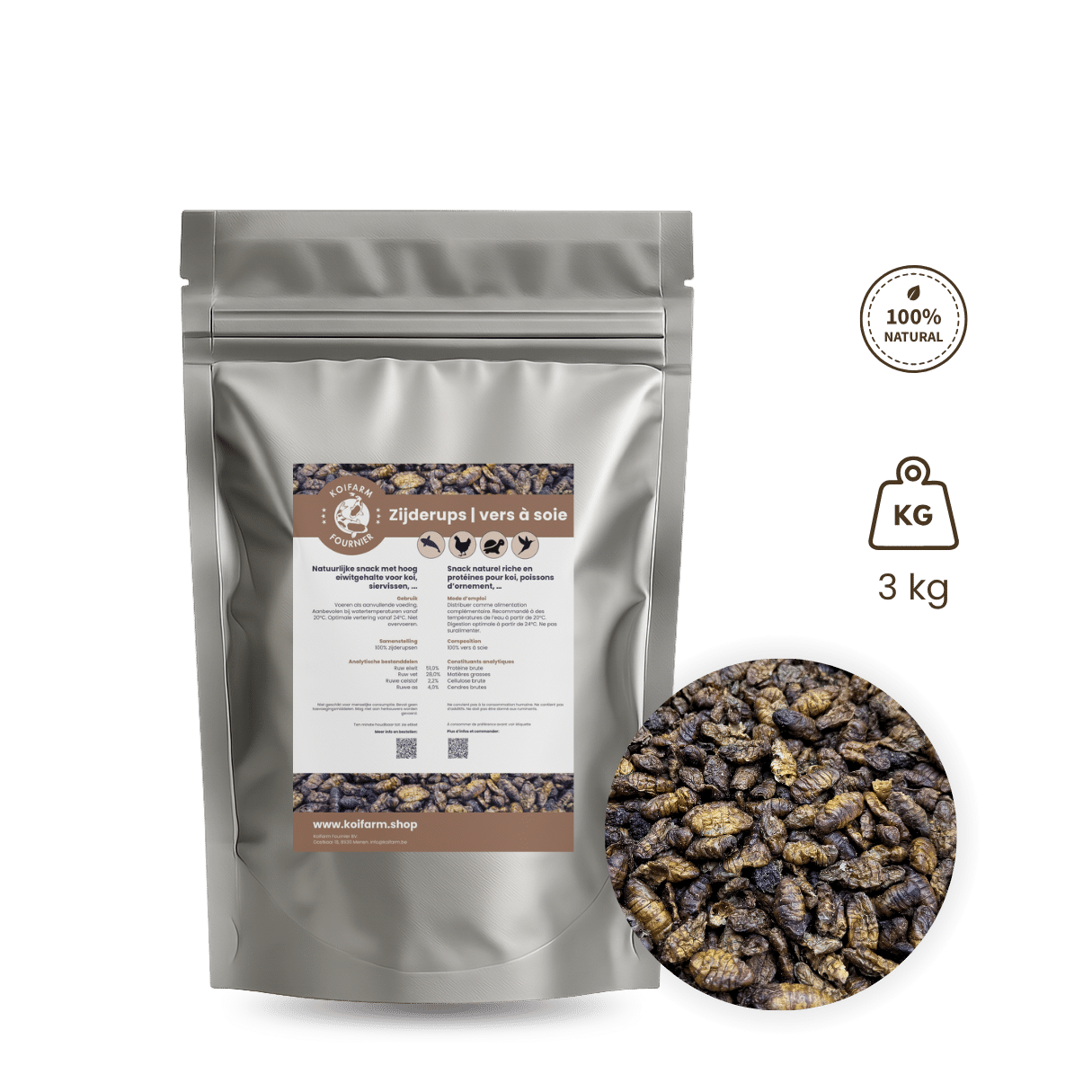 Black soldier fly larvae - BSF larves 500 g Black soldier fly larvae - BSF larves 500 g