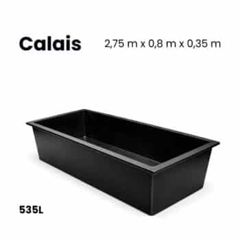 Calais polyester rechthoekige voorgevormde vijver • 535L