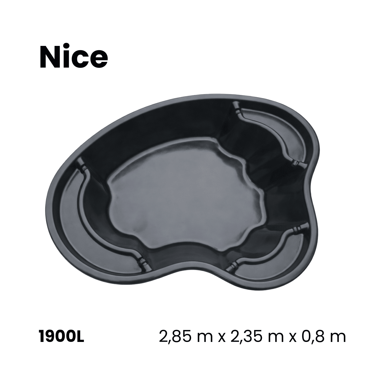 Quebec | vijver in polyester met waterval • 255L