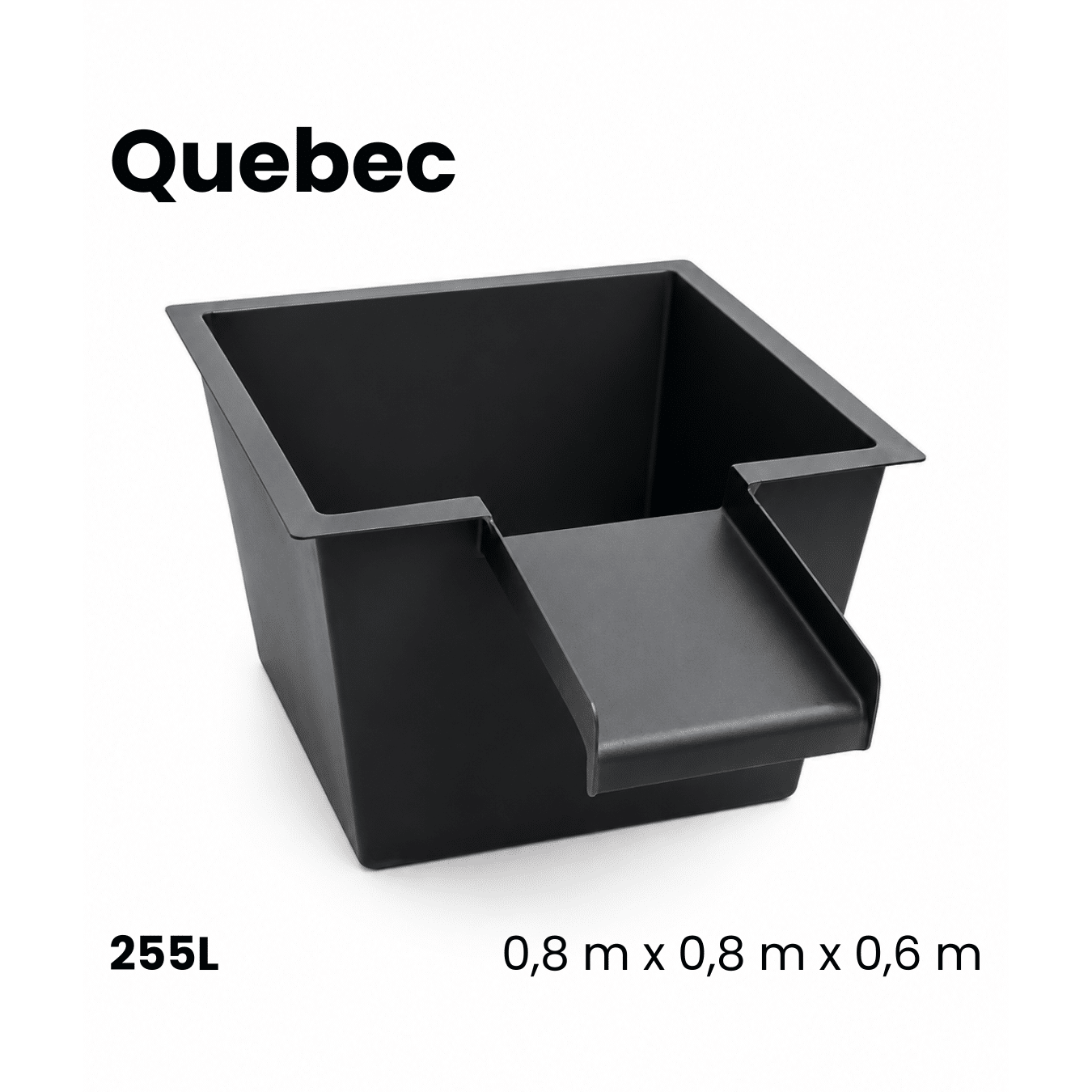 Quebec | vijver in polyester met waterval • 255L