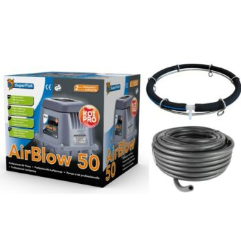 SET COMPLET Air Blow 50 + 5m tuyau coulant Ø8mm + diffuseur tuyau japonais avec anneau inox Ø40cm + colliers