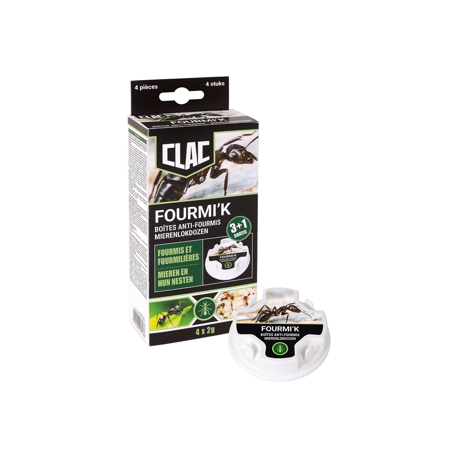 Fourmi'k boîtes anti-fourmis 3+1 gratuit (4x2g)