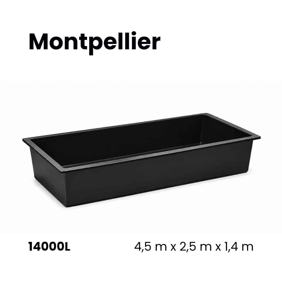 Montpellier polyester rechthoekige voorgevormde vijver 14.000L